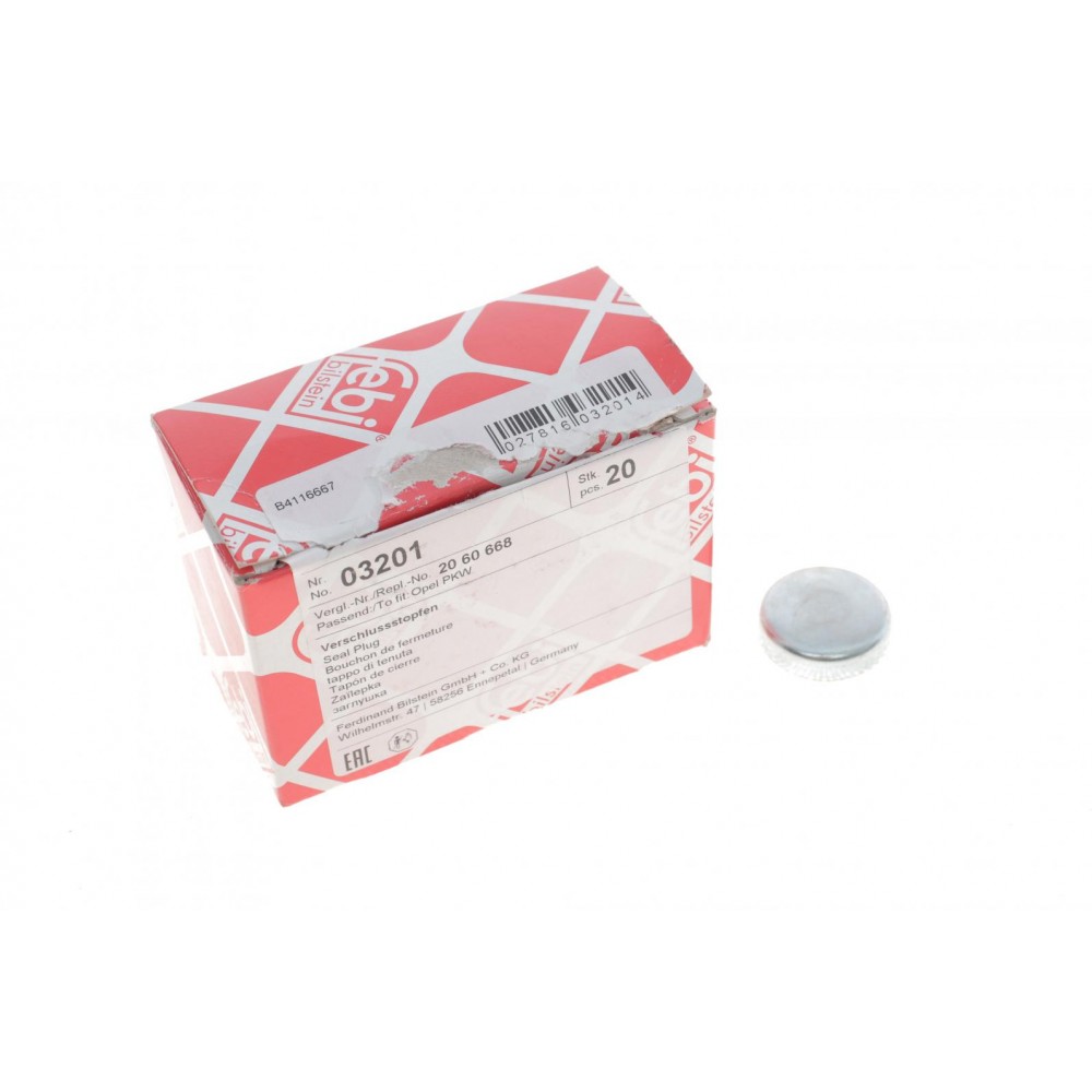 Заглушка блоку циліндрів Audi 80/90/100 -95/ Opel Astra F/Omega A/B/Vectra A/B (d=26mm)