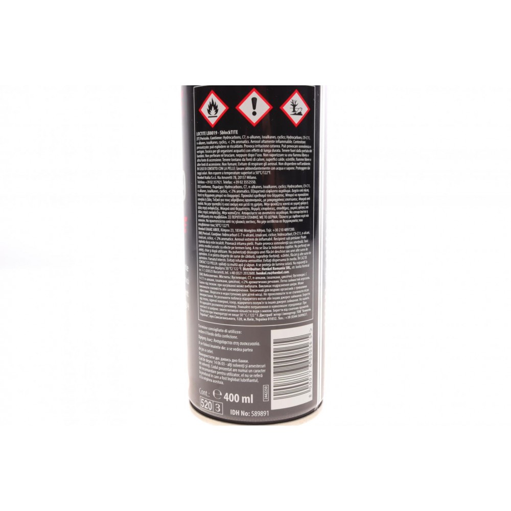 LOCTITE LB 8019, 400ML Змазка, раскислитель ржавчини, жидкий ключ, (утримання розчинників 89%)