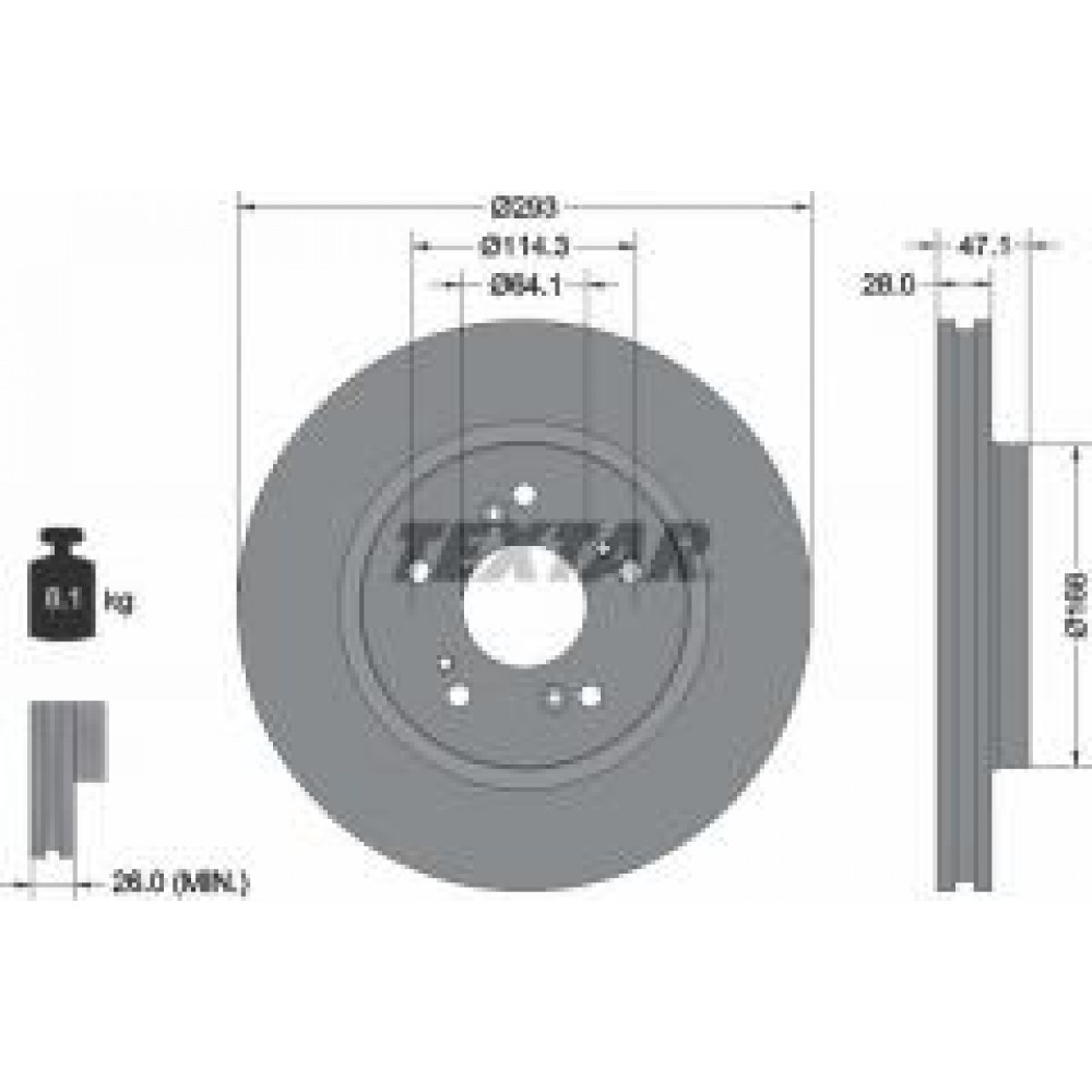 Диск гальмівний (передній) Honda CR-V III-IV 2.0-2.2D-2.4 07- (293x28) PRO
