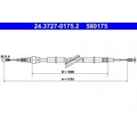 Трос ручника (задній) Audi A3/Skoda Octavia/VW Golf 96-10 (1723/1090mm)