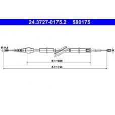 Трос ручника (задній) Audi A3/Skoda Octavia/VW Golf 96-10 (1723/1090mm)