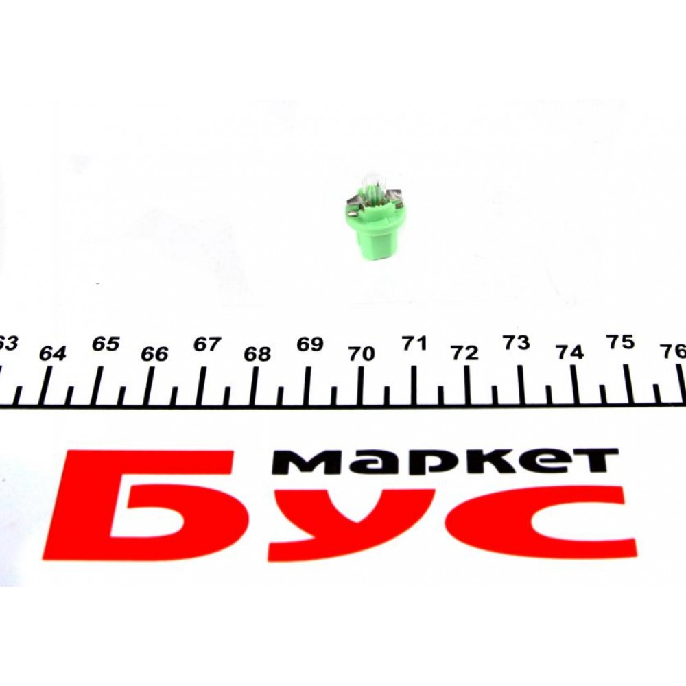 Автолампа 12V 2W B8.5d Green (в щиток приладів)