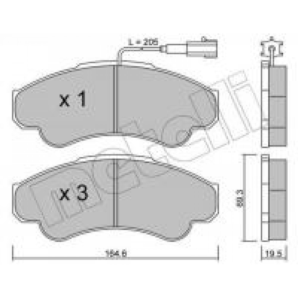 Колодки гальмівні (передні) Citroen Jumper/Fiat Ducato/Peugeot Boxer 99- R16 (+датчик)