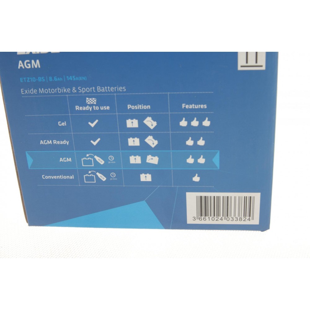 Акумуляторна батарея 8.6Ah/145A (150x87x93/+L/B0) (AGM) (мото) (сухозаряджений)