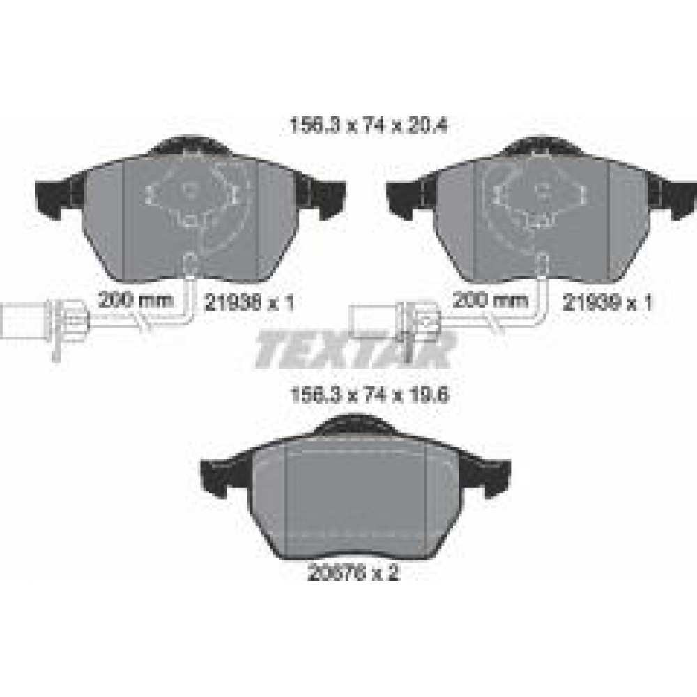 Колодки гальмівні (передні) Audi A4/A6/VW Passat 96-05 (Teves) Q+ (з датчиками)