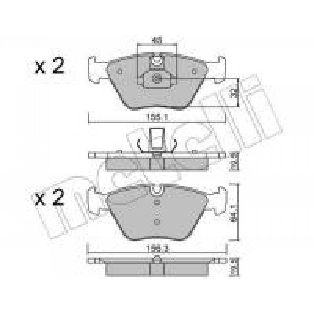 Колодки гальмівні (передні) BMW 3 (E46) 99-07/X3 (E83) 03-11/Z4 (E85/E86) 06-08