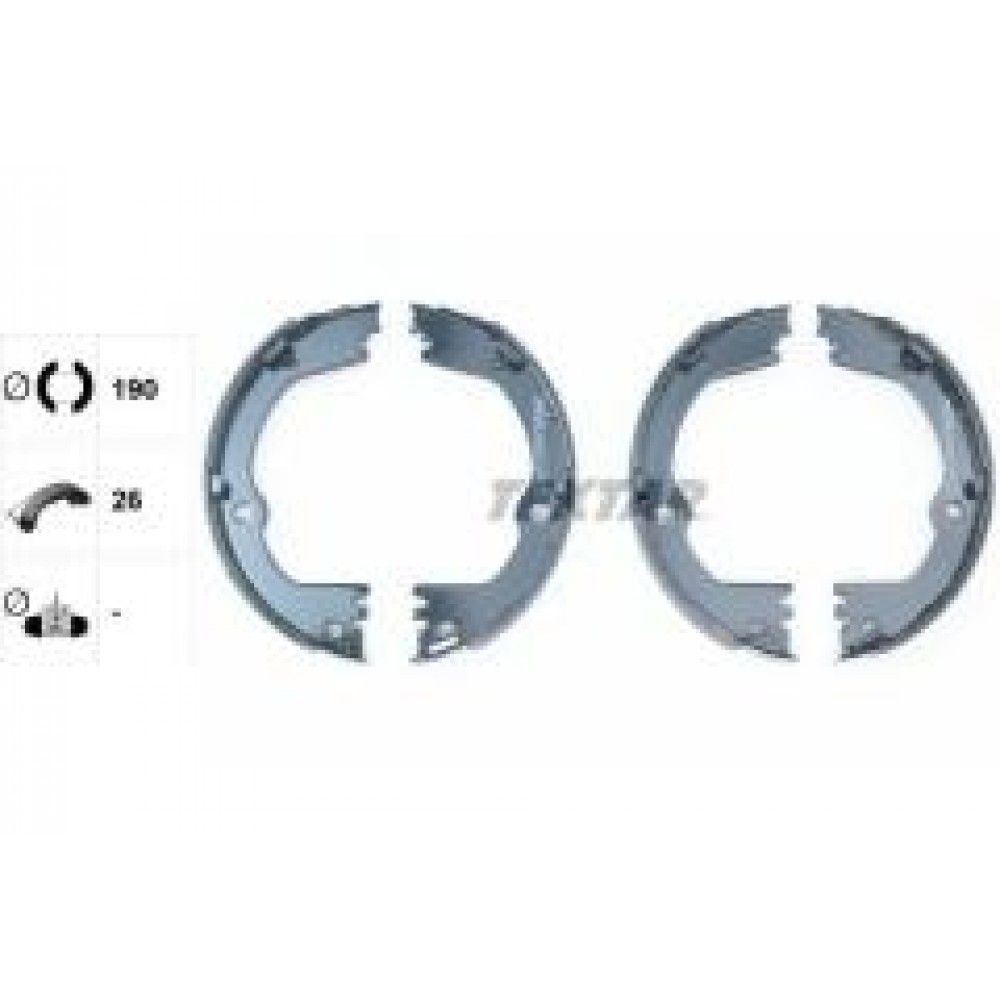 Колодки ручника Hyundai Santa Fe 2.0-3.3 4WD 12- (190x26)