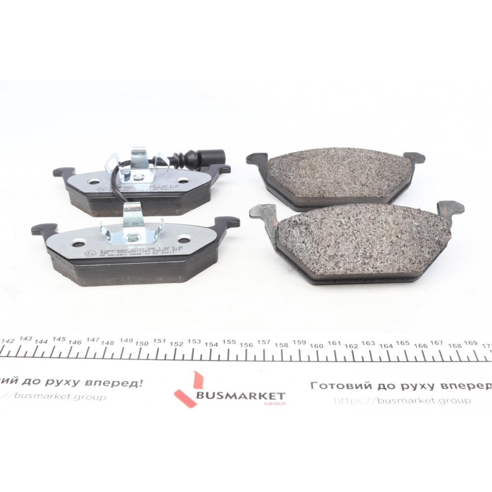 Колодки гальмівні (передні) VW Caddy 03-15 (Ate-Teves) (з датчиком) (з низьким продукуванням пилу)