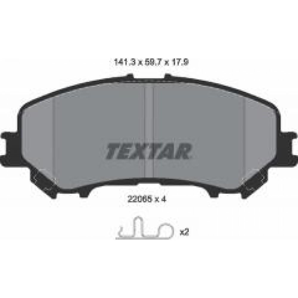Колодки гальмівні (передні) Nissan Qashqai II/X-Trail/ Renault Kadjar 13- (141.3x59.7x17.9)