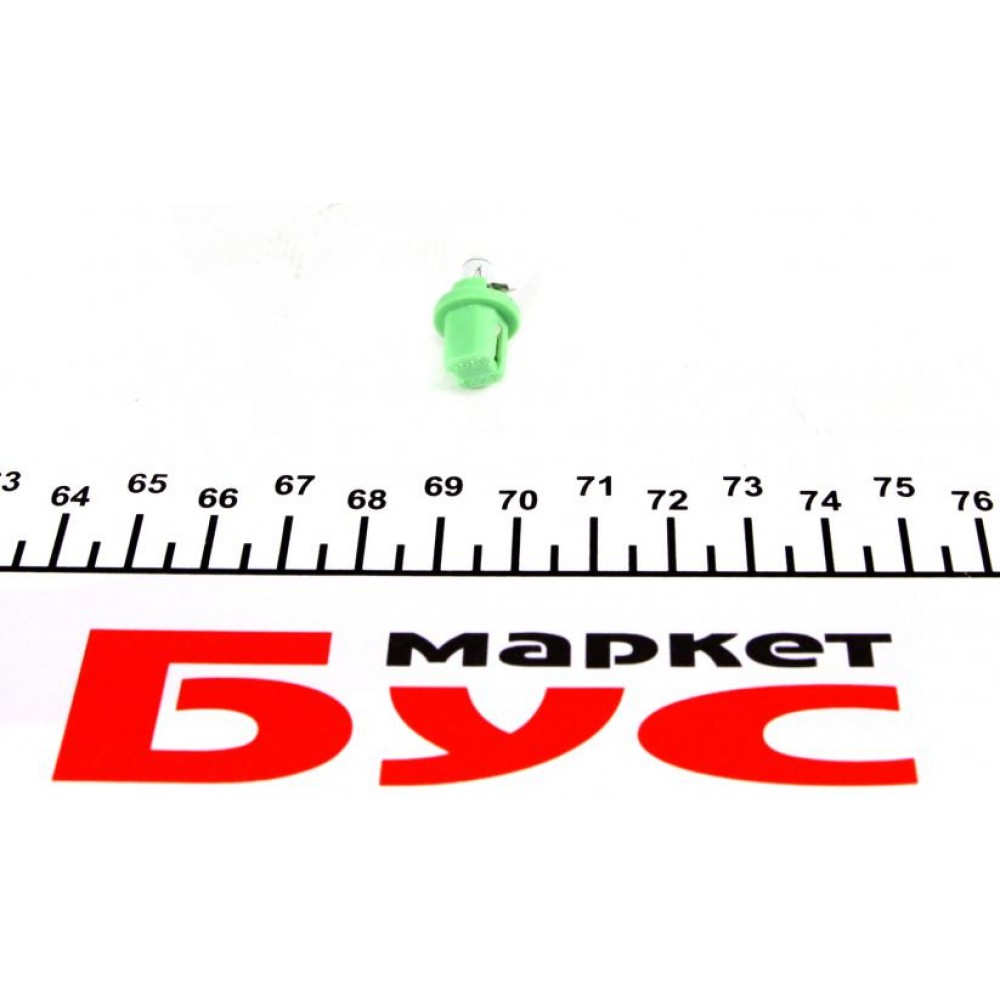 Автолампа 12V 2W B8.5d Green (в щиток приладів)