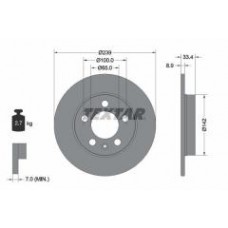Диск гальмівний (задній) Audi A3/TT 96-06/Skoda Octavia/VW Golf IV 98-05 (239x8.9) PRO