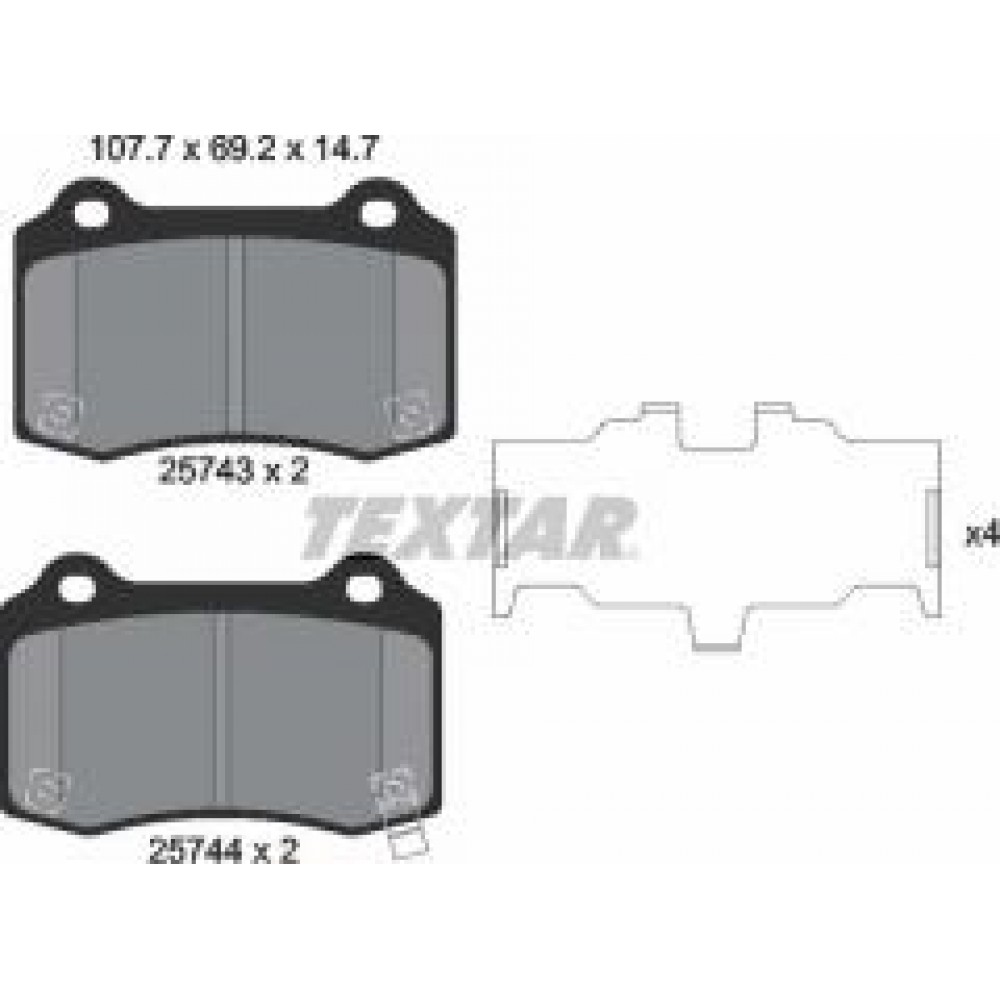 Колодки гальмівні (задні) Tesla Model S/X 13-/Jeep Grand Cherokee IV 10- (Brembo)