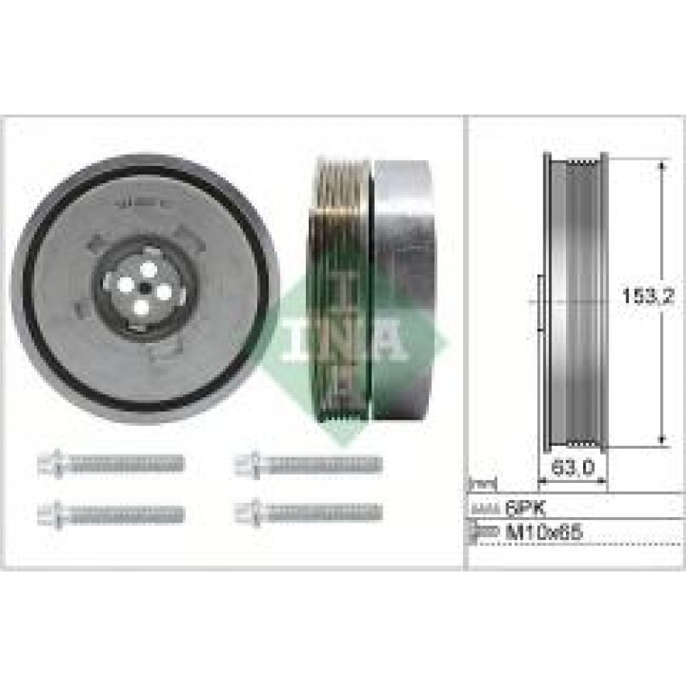 Шків колінвалу BMW 3 (F30/F80) 15-18 (153x63) (6PK) (з болтом), B38 B15 A
