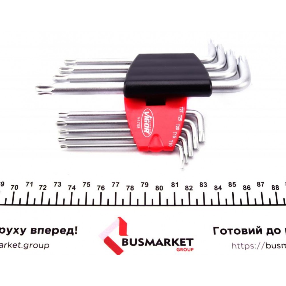 Набір ключів Г-под. Torx з круглим кінцем T10-T50