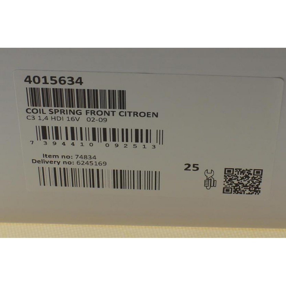 Пружина (передня) Citroen C3 1.4 16V HDi 02- (хэтчбек) (-АС)/1.4HDi 05- (хэтчбек) (+АС) (диски 15