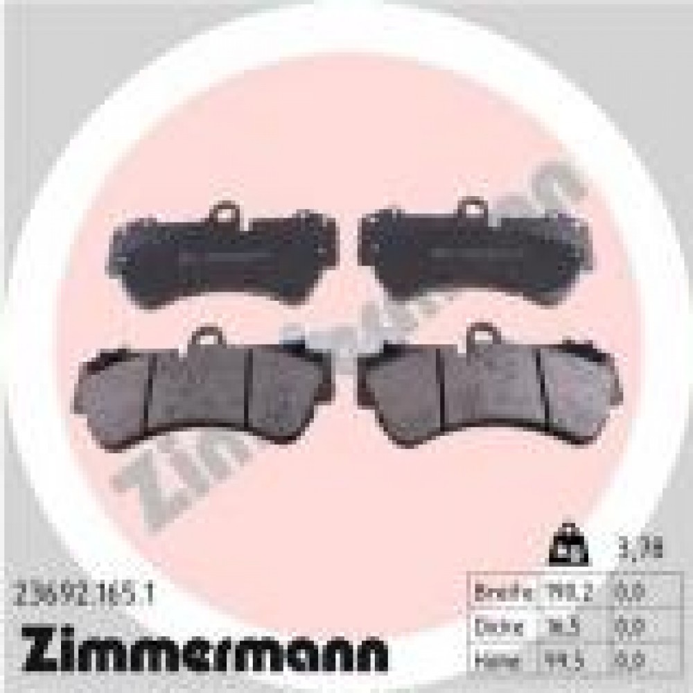 Колодки гальмівні (передні) Porsche Cayenne/VW Touareg 02-10 (Brembo) (190.2x99,5x16.5)