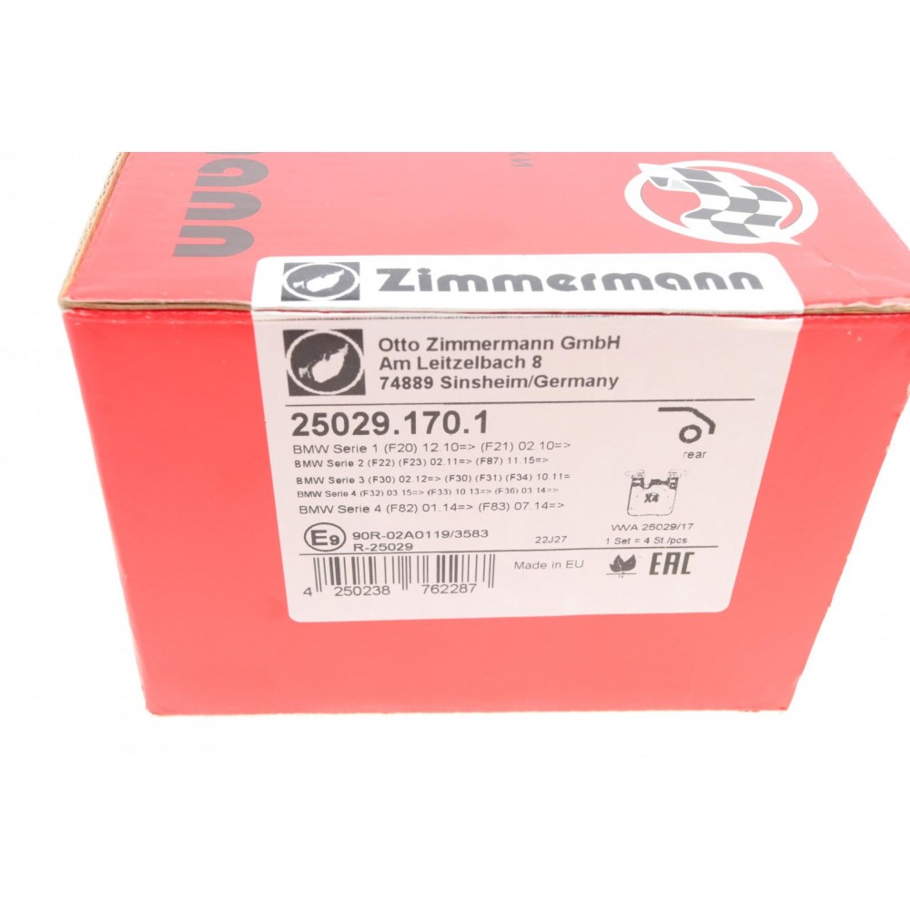 Колодки гальмівні (задні) BMW 1 (F20/F21)/ 3 (F30/F31/F34) 11- (Brembo) B37/B47/N13/N47/N55
