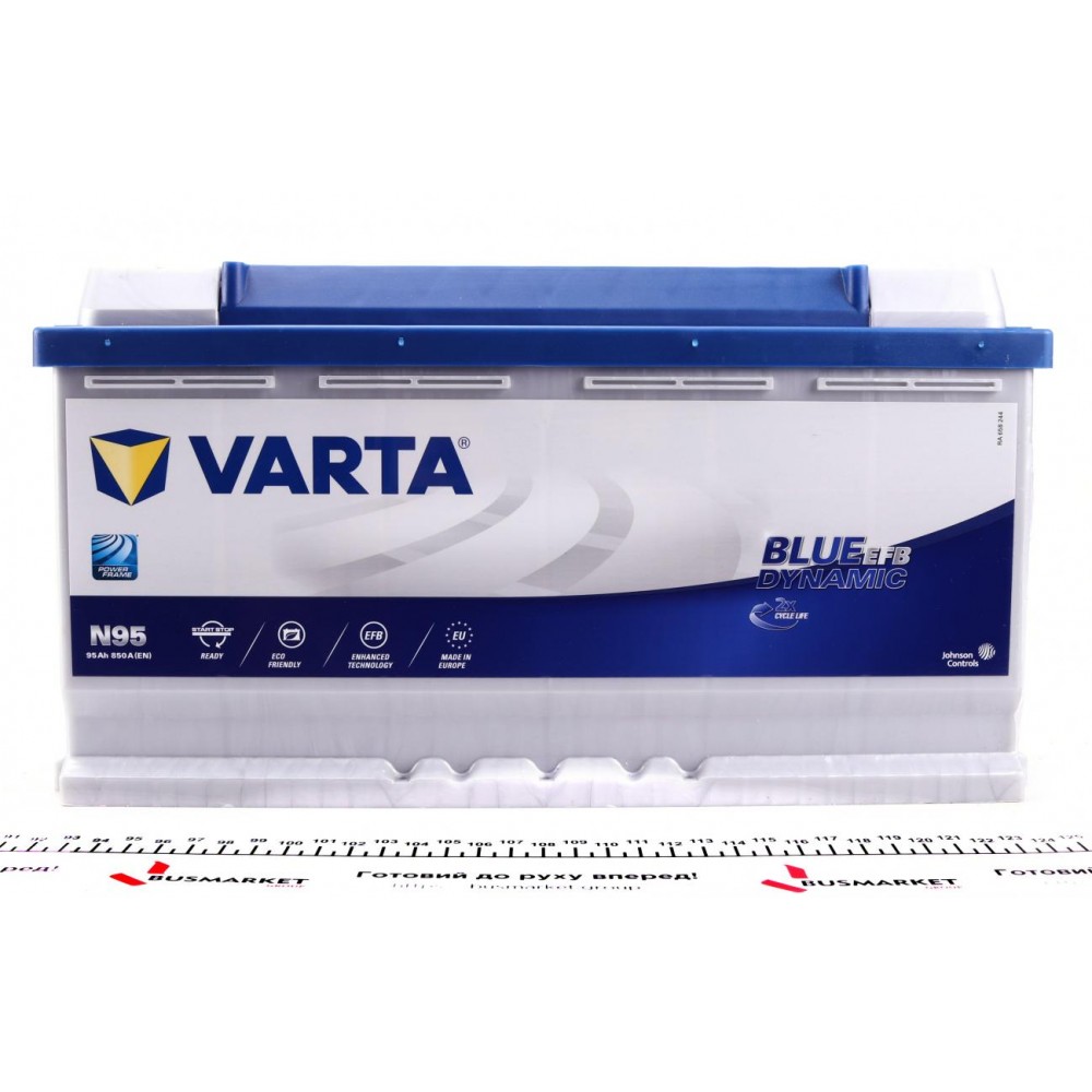Акумуляторна батарея 95Ah/850A (353x175x190/+R/B13) (Start-Stop EFB) Blue Dynamic N95