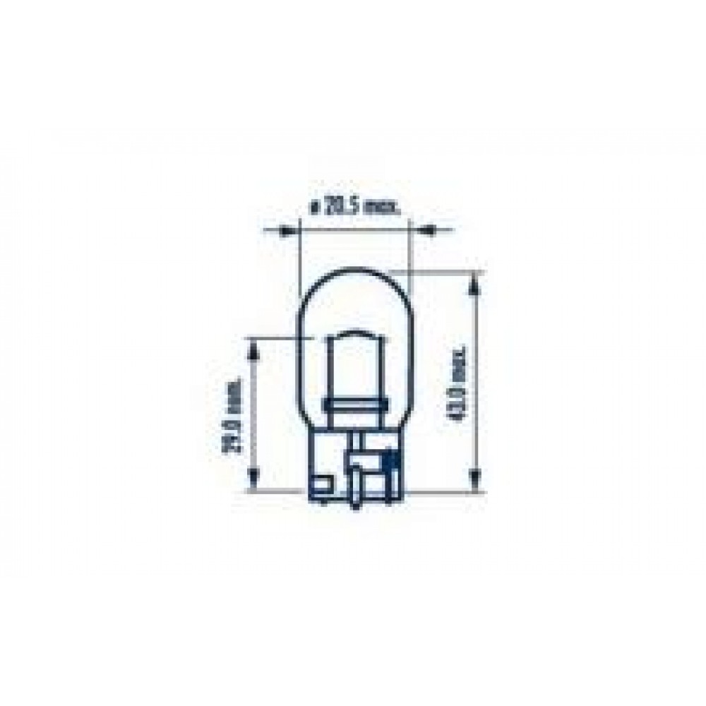 Автолампа W21W 12V 21W W3x16d Standard (без цоколя)