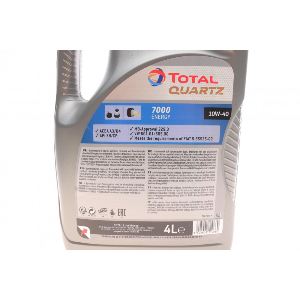 Олива 10W40 Quartz 7000 Energy (4л) (MB229.3/VW505.00) 214113