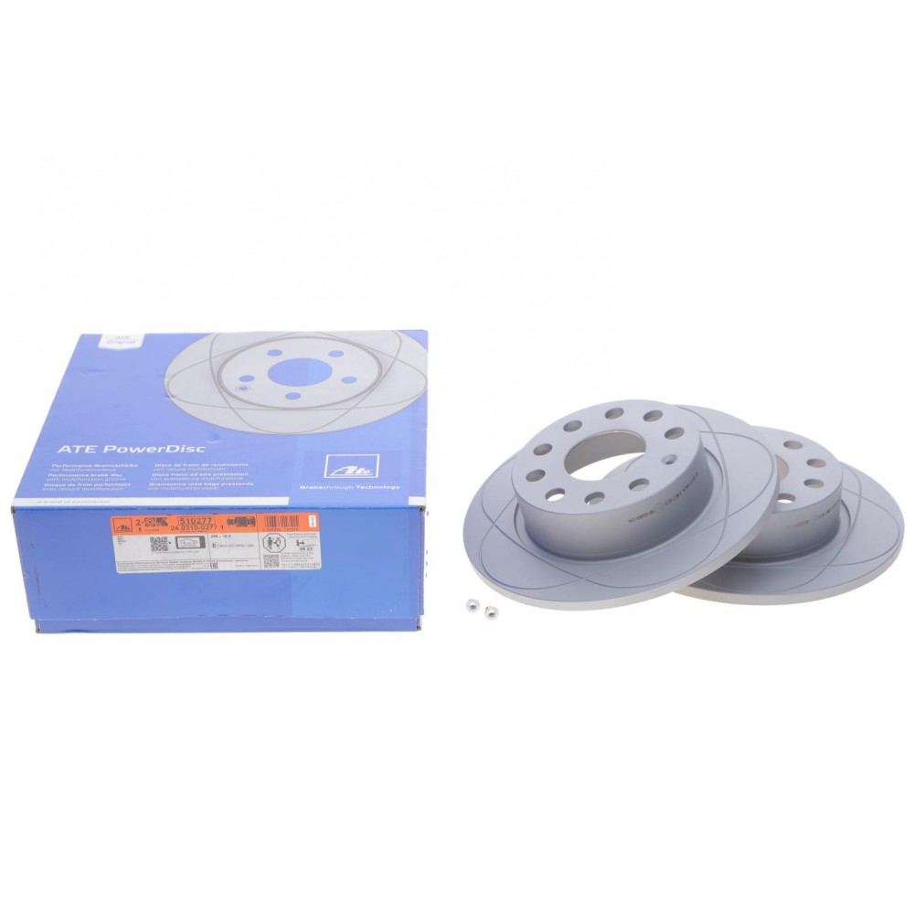 Диск гальмівний (задній) Audi A3//VW Caddy III 04-15/Skoda Octavia III/IV 03- (253x10) PowerDisc