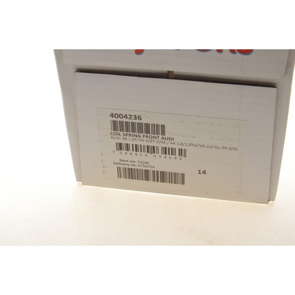 Пружина (передня) Audi A4 1.8/1.8T/1.9TDI/2.4-2.8 АКПП/A6 94-05 (седан/універсал)(без спорт.ход.ч.)