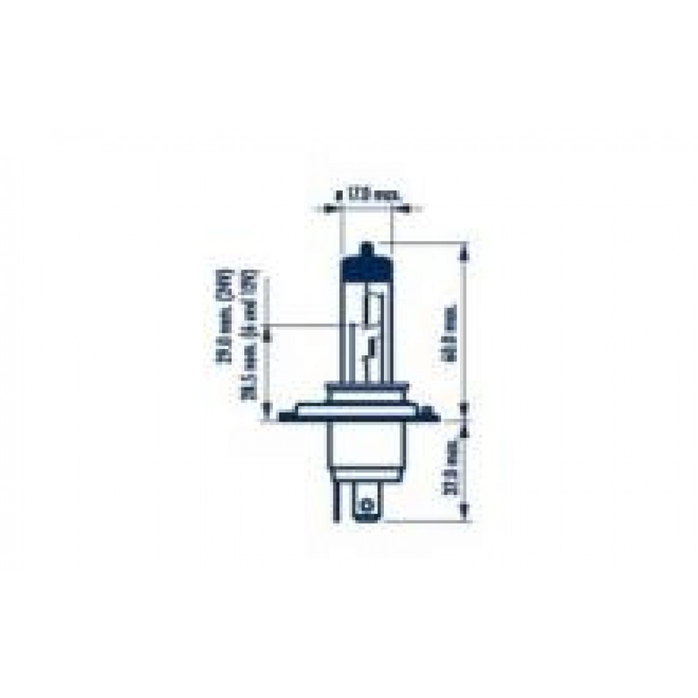 Автолампа H4 12V 60/55W P43t Range Power 150 (к-кт 2 шт)