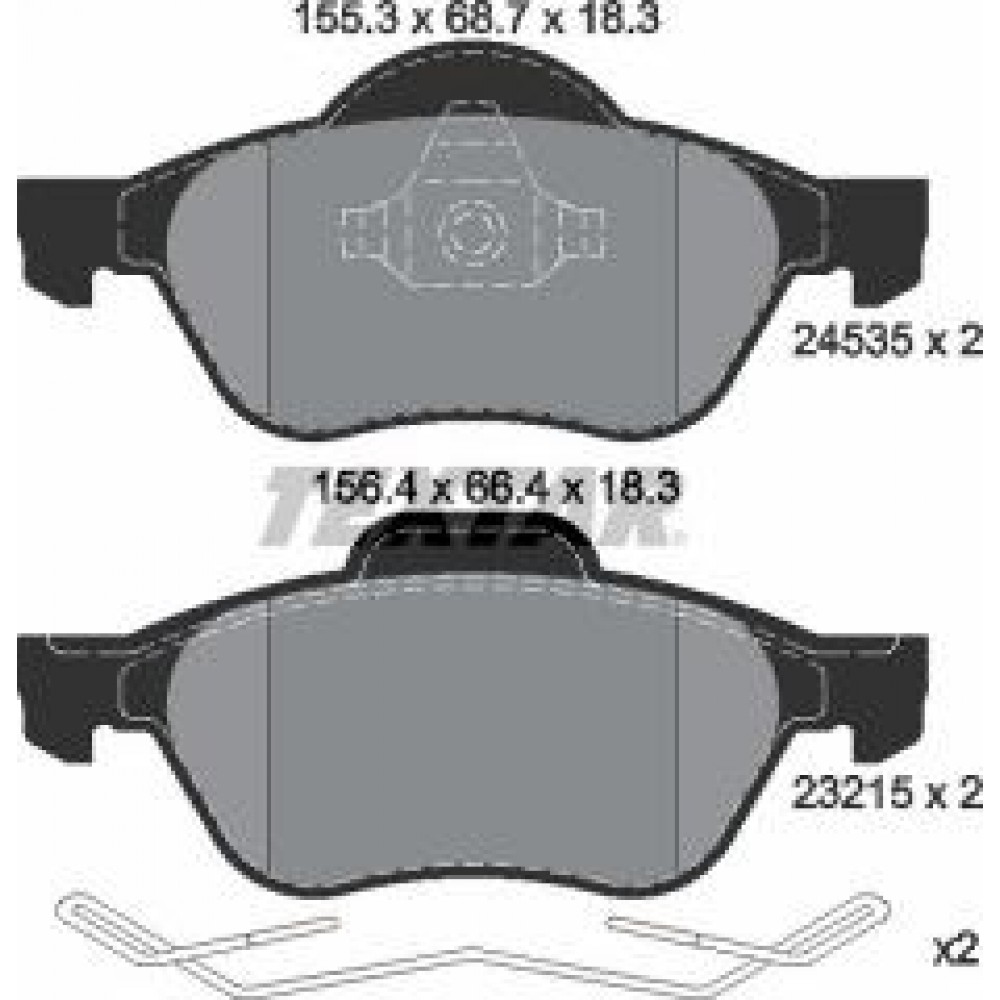 Колодки гальмівні (передні) Renault Megane II/Scenic II 1.4-2.0D 02- (Teves) Q+
