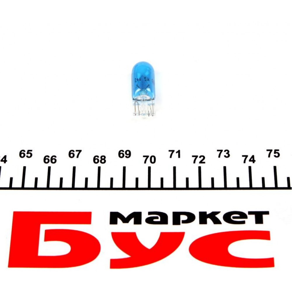 Автолампа W5W 24V 5W W2.1x9.5d Blue (без цоколя)