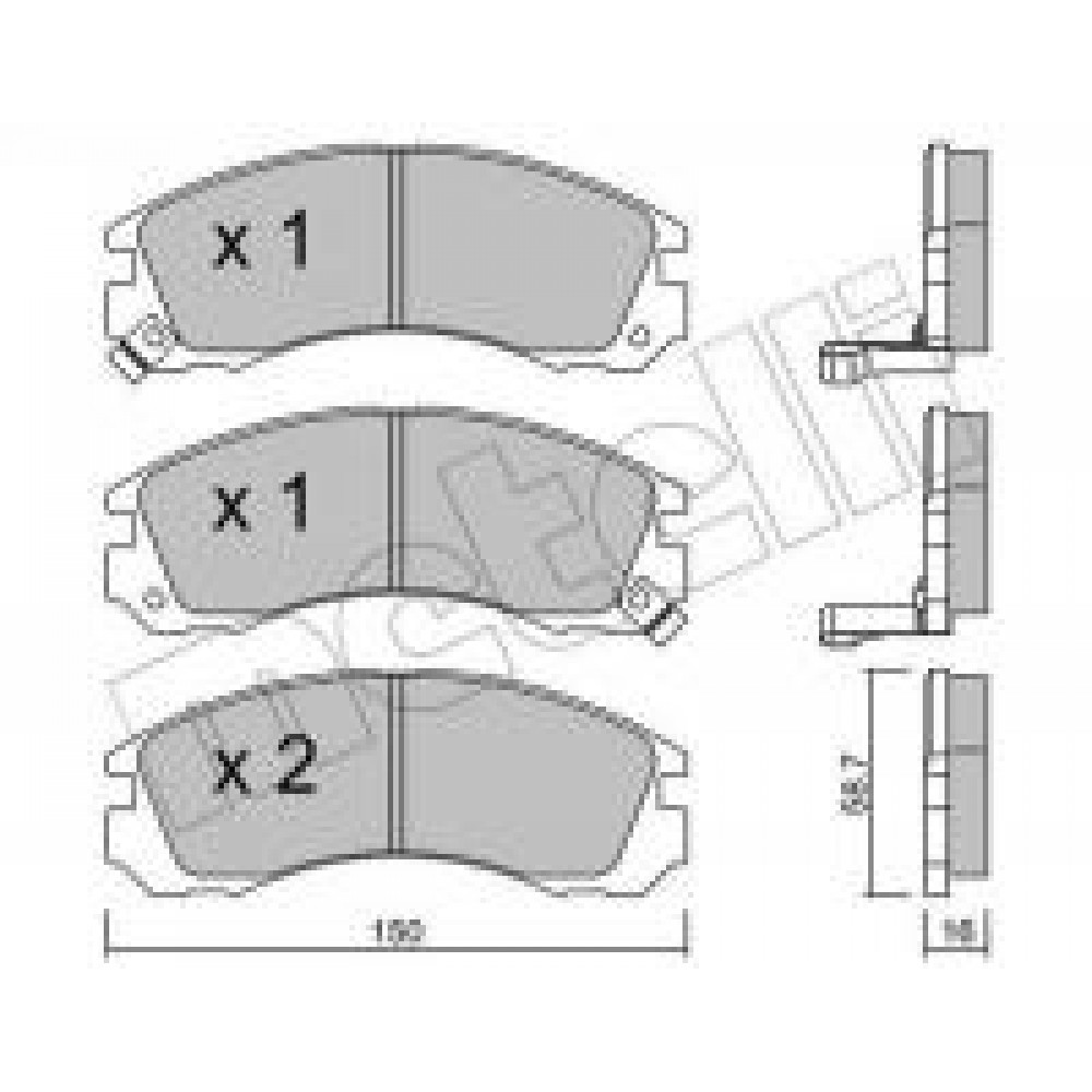 Колодки гальмівні (передні) Citroen C-Crosser 07-/Mitsubishi Outlander/Pajero 98-/Lancer/L400 94-03