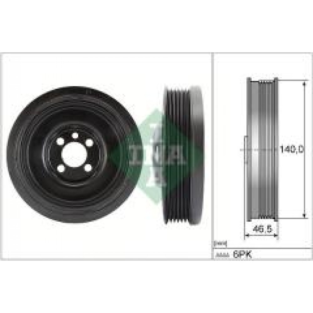 Шків колінвалу VW Caddy III 1.6TDI/2.0TDI 10-15, 55/62/75/81/103/125kw