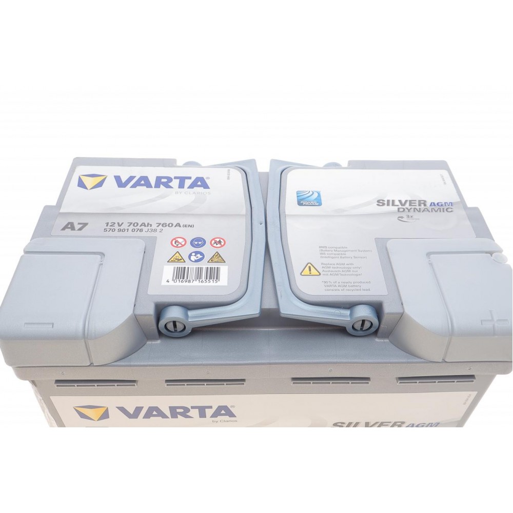Акумуляторна батарея 70Ah/760A (278x175x190/+R/B13) (Start-Stop AGM) Silver Dynamic A7
