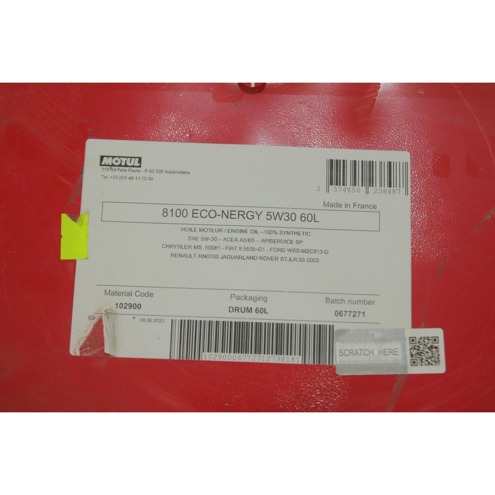 Олива 5W30 ECO-nergy 8100 (60L) (WSS M2C 913D/RN0700/STJLR.03.5003) (102900)