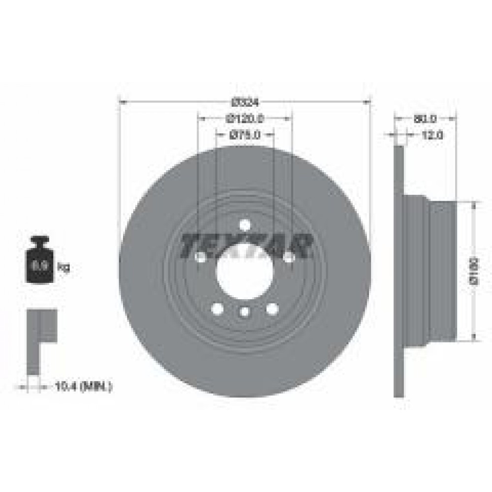 Диск гальмівний (задній) BMW X5 (E53) 3.0-4.4i 00-06 (324x12) PRO