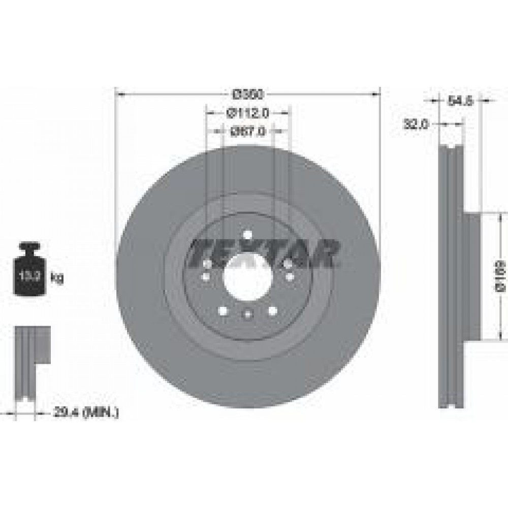 Диск гальмівний (передній) MB M-class (W164)/R-class (W251)05- (350x32) PRO+