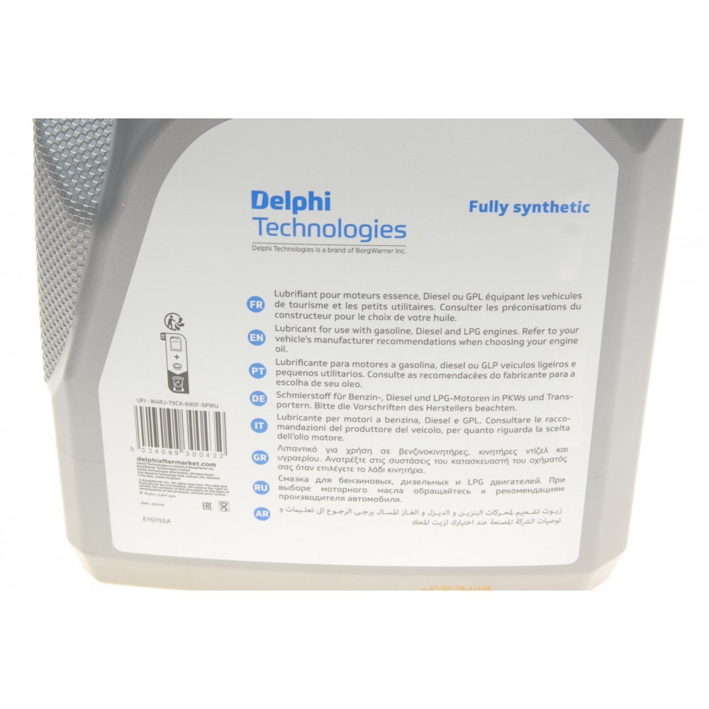 Олива 5W40 Delphi Prestige Plus (5L) (VW 502 00/505.00/MB 229.3/MB 226.5/Renault RN0710/Porsche A40/JASO MA2)