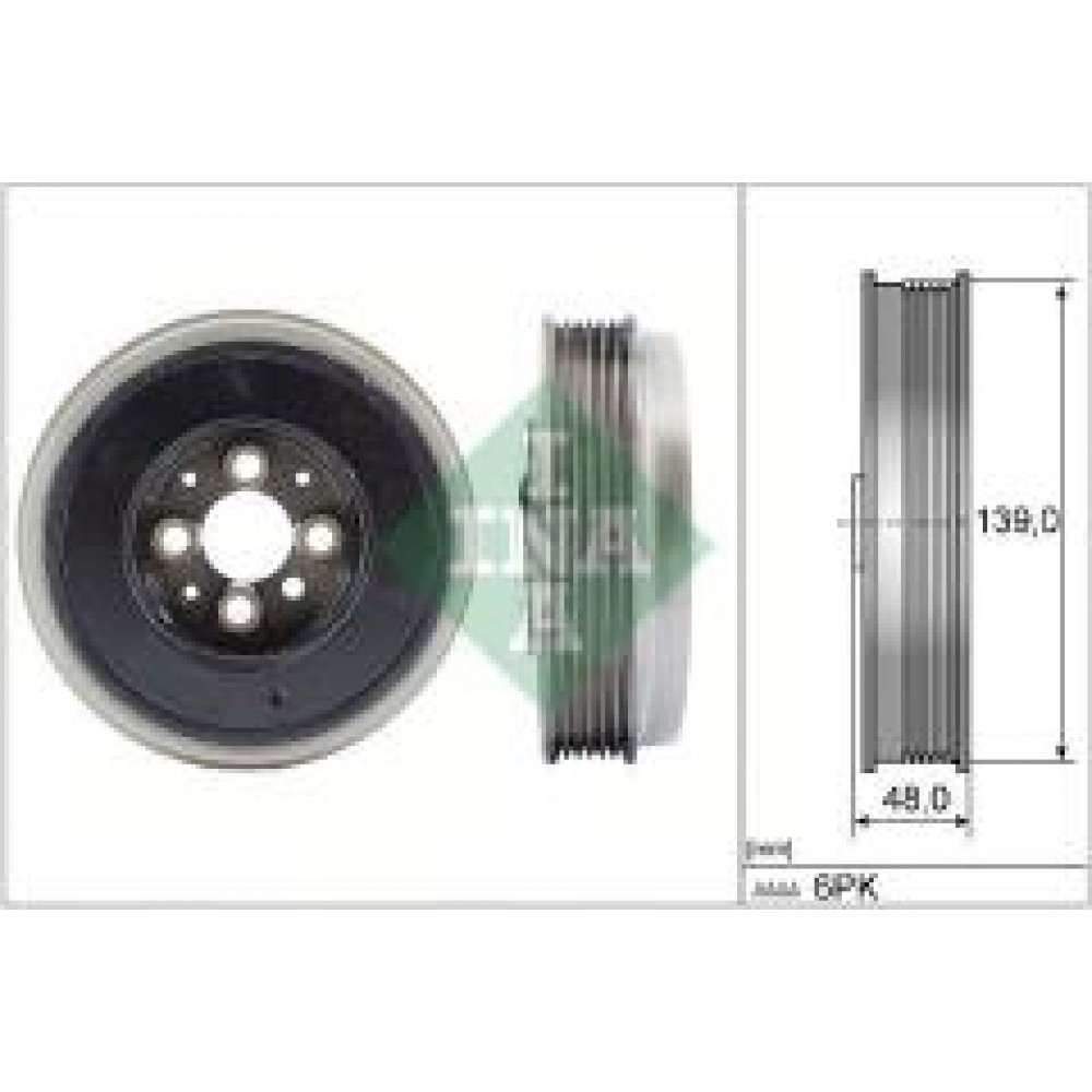 Шків колінвалу VW T5 1.9TDI 03-09, 63/77kw, AXC/AXB