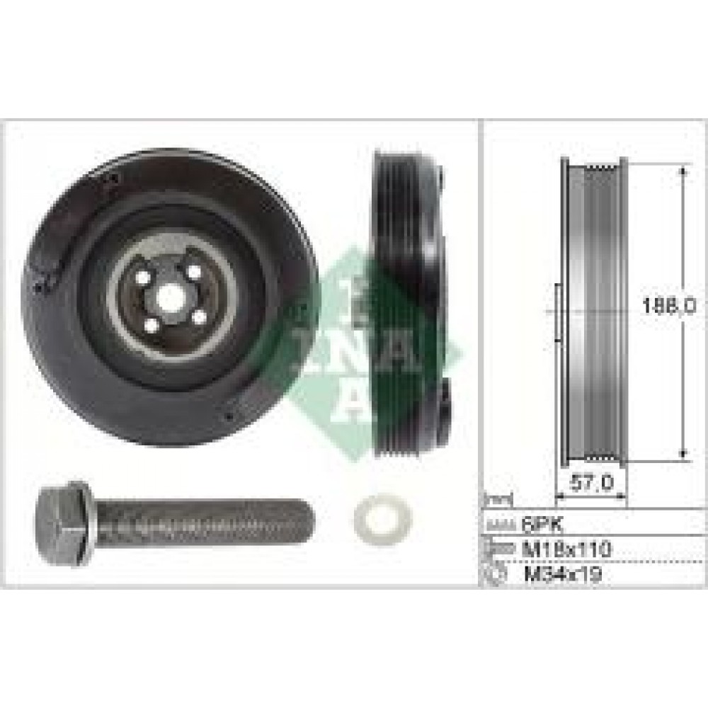 Шків колінвалу VW LT/T4/Crafter 2.5TDI 92-13 (з болтом)