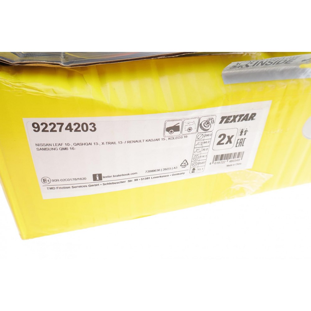 Диск гальмівний (передній) Nissan Qashqai II/X-trail 13-/ Leaf 14-/ Renault Kadjar 13- (296x26) PRO