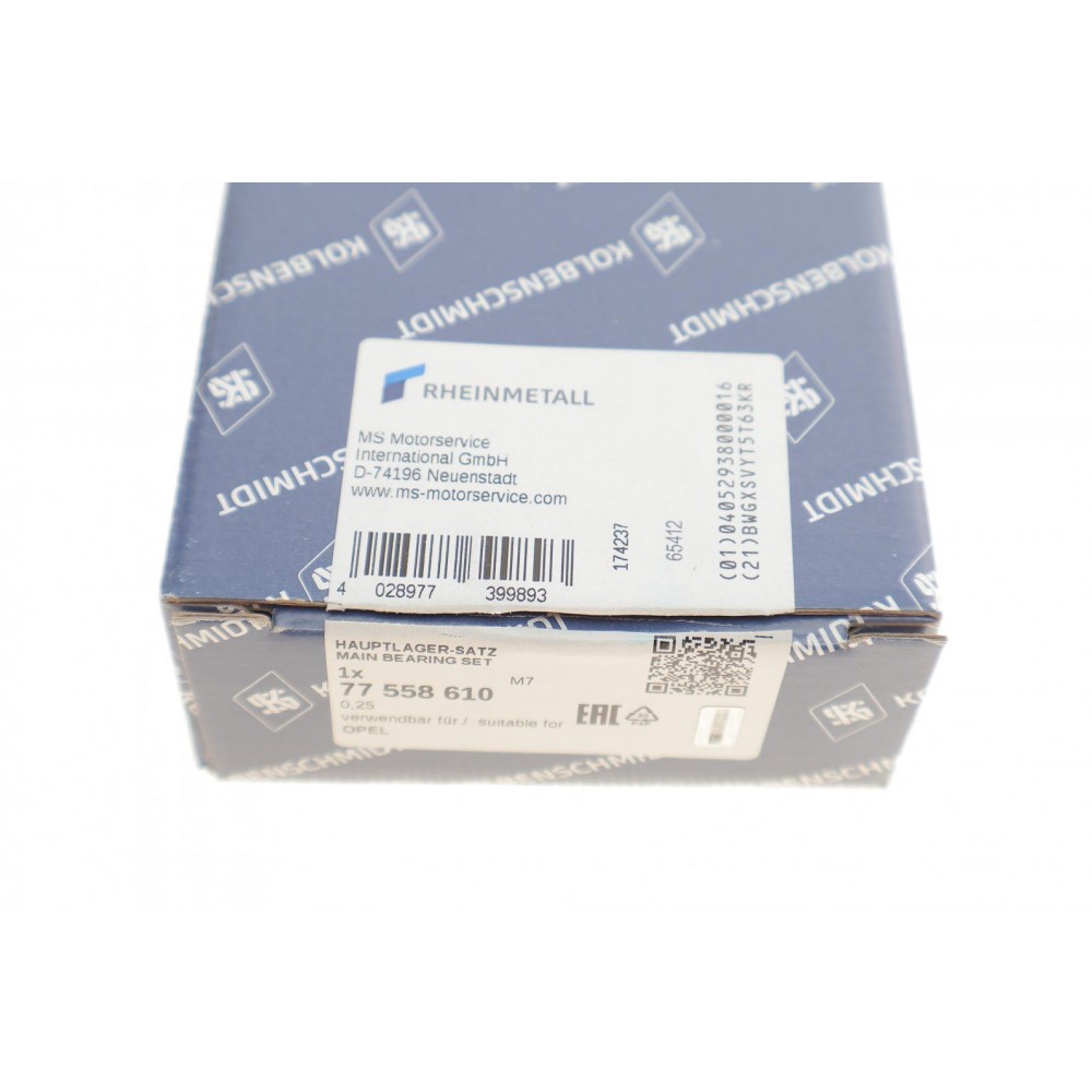 Вкладиші корінні Opel Astra/Zafira 1.2/1.4 98- (+0.25)