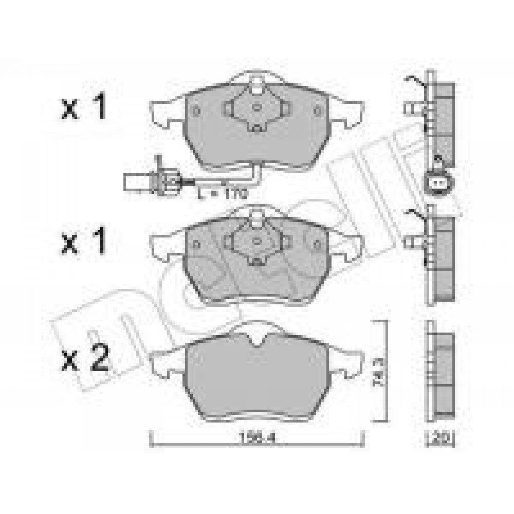 Колодки гальмівні (передні) Ford Galaxy 95-06/Seat Alhambra/VW Sharan 95-10 (+датчик)