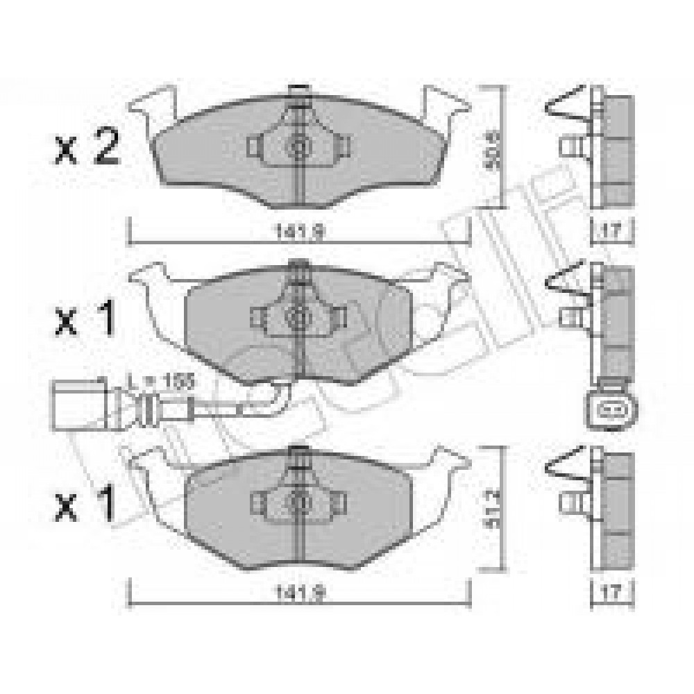 Колодки гальмівні (передні) Skoda Fabia 99-14/Roomster 07-15/VW Polo III 01-12 (+датчик)