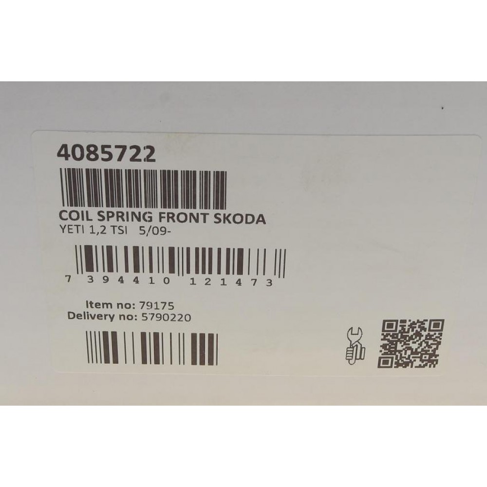 Пружина (передня) Skoda Octavia II 1.6 АКПП 04-13 (з посил.ход.ч)/Yeti/VW Caddy III 1.2TSI 09-17