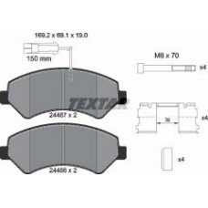 Колодки гальмівні (передні) Citroen Jumper/Fiat Ducato/Peugeot Boxer 2.0-3.0HDi 06- R16(з датчиком)