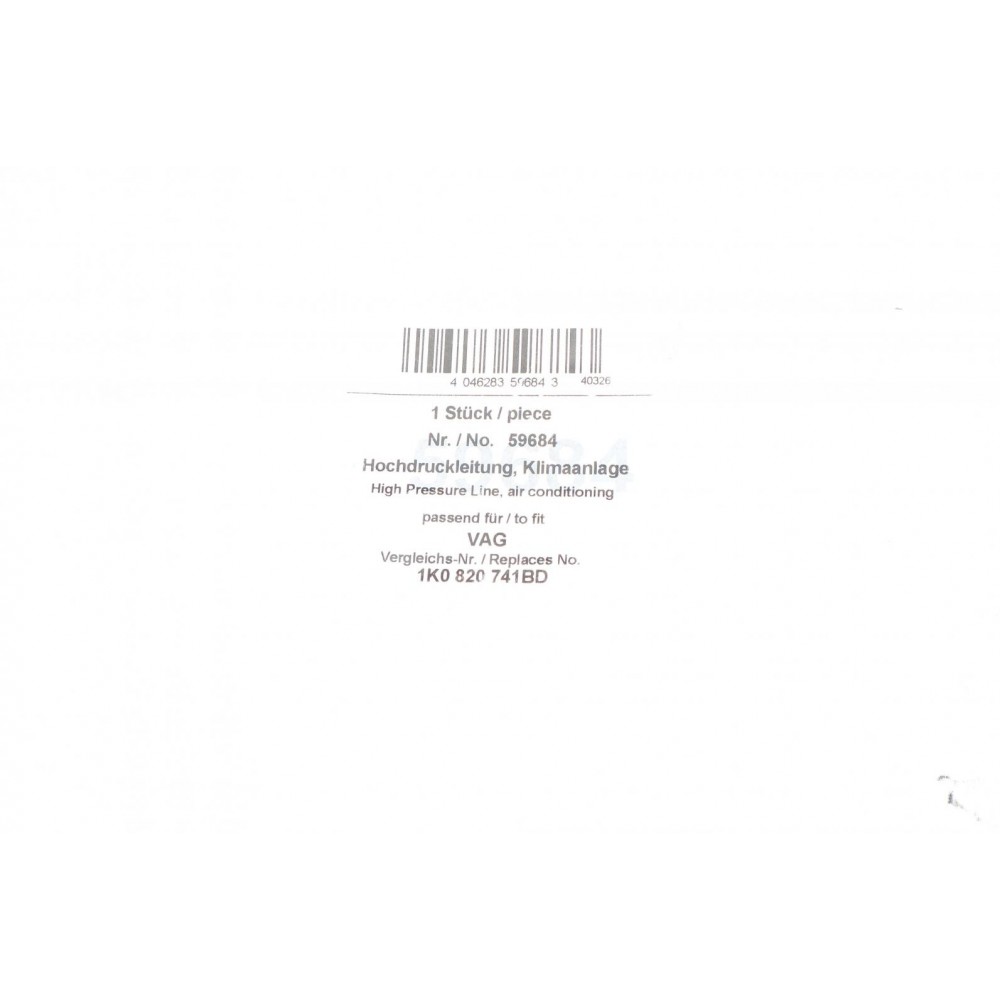 Трубка кондиціонера  VW Golf V 03-09/Skoda Octavia 04-10/Superb 08-15