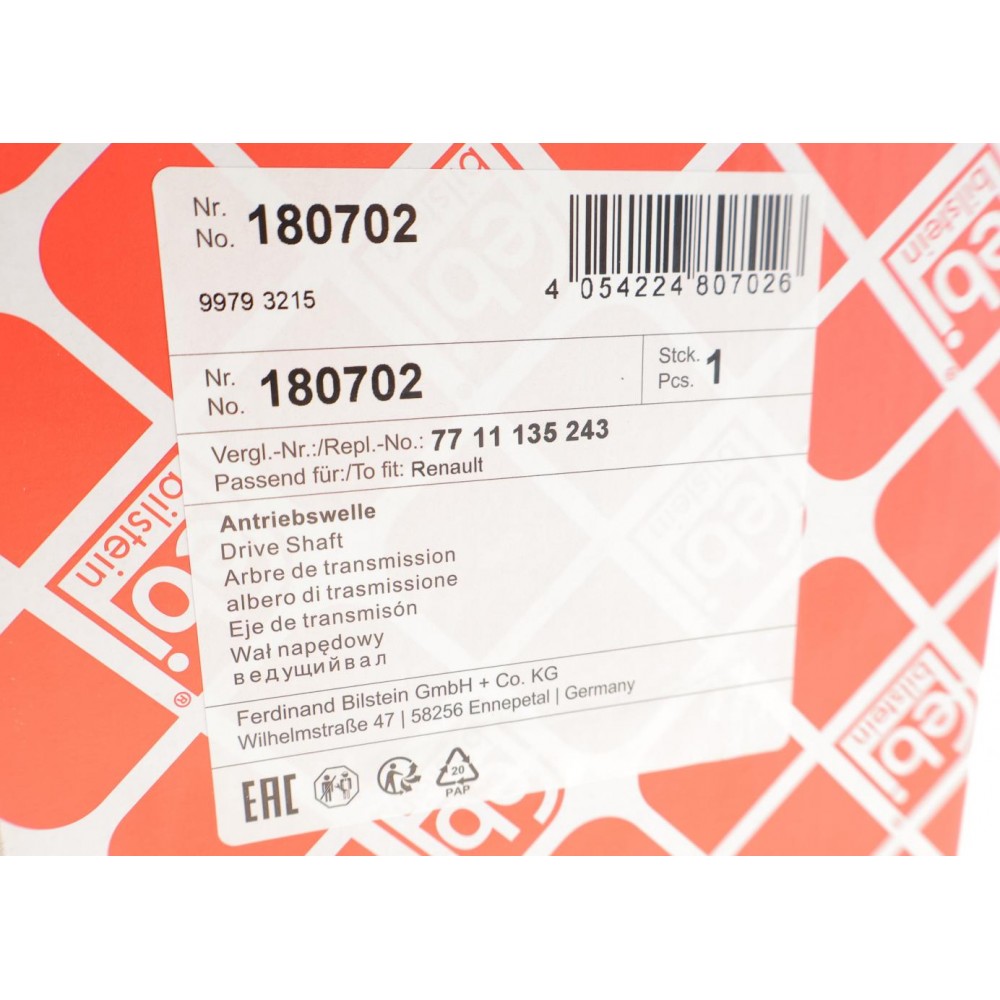 Піввісь (передня) (L) Renault Clio 98-04/Twingo 1.2 93-07 (21z/622mm)