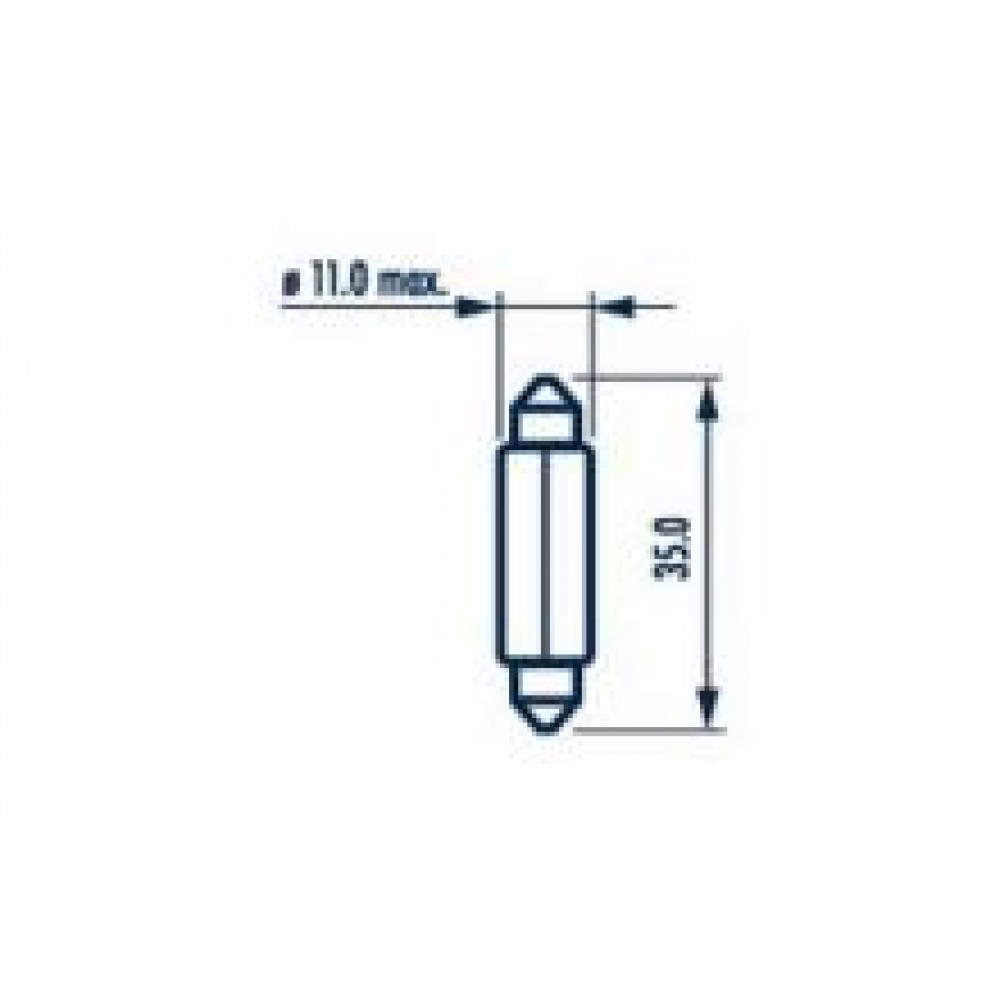 Автолампа C5W 12V 5W SV8.5 (11x35mm) (блістер/к-кт 2шт)