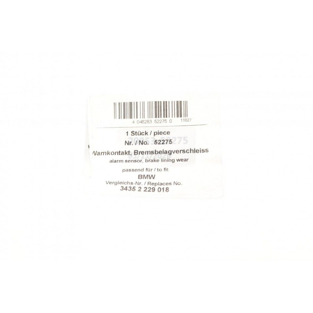Датчик зносу гальмівних колодок (передніх) BMW 5 (E39) 95-04 (L=840mm)