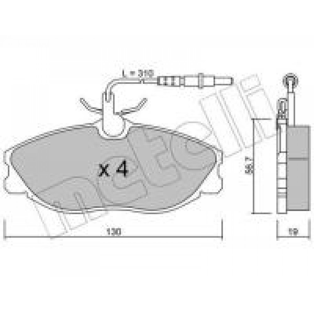 Колодки гальмівні (передні) Citroen Xsara 98-05/Peugeot 306 96-01/406 95-04/607 00-11 (+датчики)