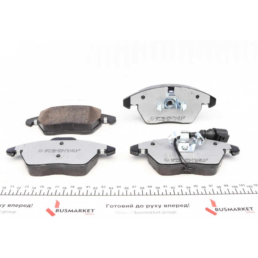 Колодки гальмівні (передні) VW Caddy 03-15 (з датчиком) (Ate - Teves) (з низьким продукуванням пилу)